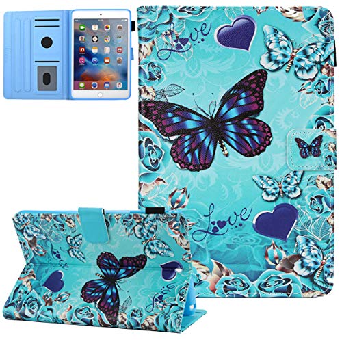 JZCreater Case for iPad 9.7 2018 2017 / iPad Air 2 / iPad Air Case - Flip Stand PU Leather Wallet Case, Auto Sleep/Wake Function Smart Cover, Butterfly