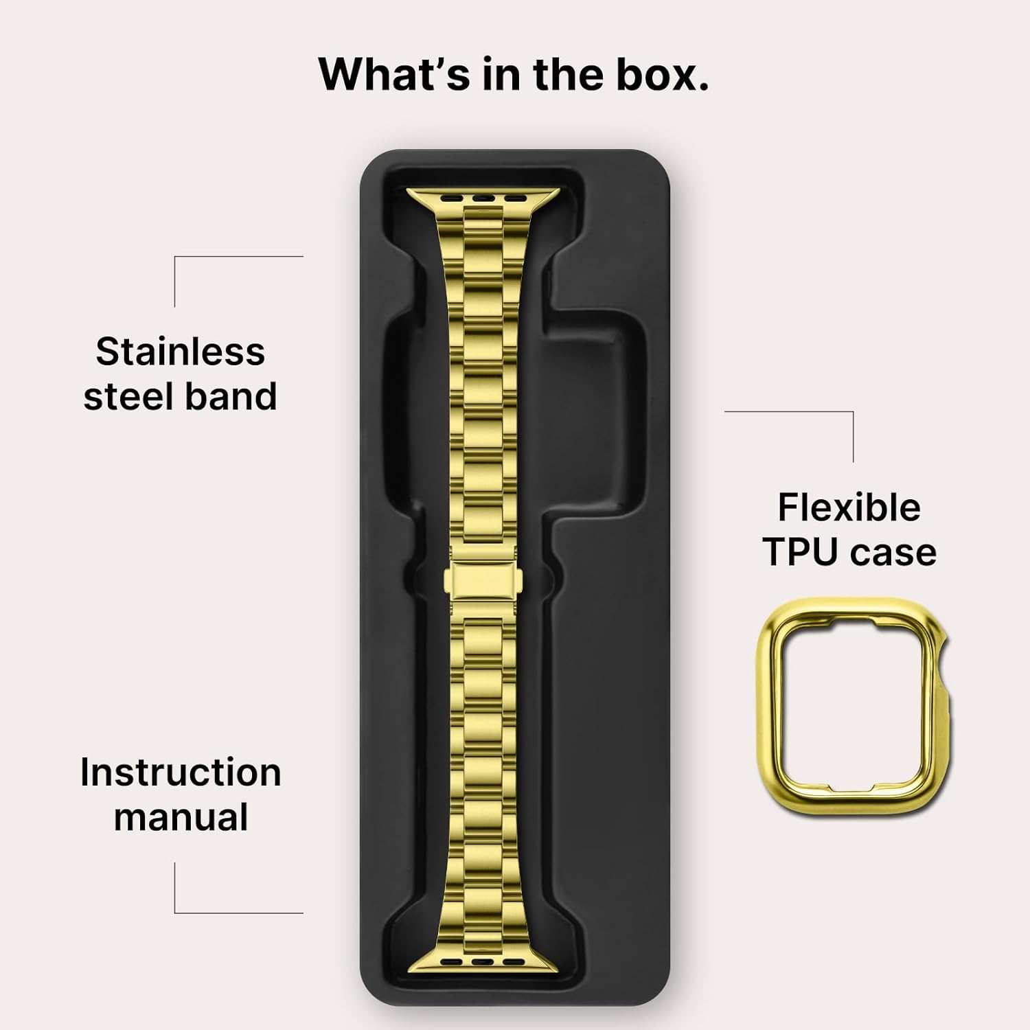 Fullmosa No Tools Needed Compatible with Apple Watch Bands for Women Men 41mm 40mm 38mm, Metal Strap with Case for iWatch Series 9 8 7 6 5 4 3 2 1 SE3/2/1, Golden - Image 9