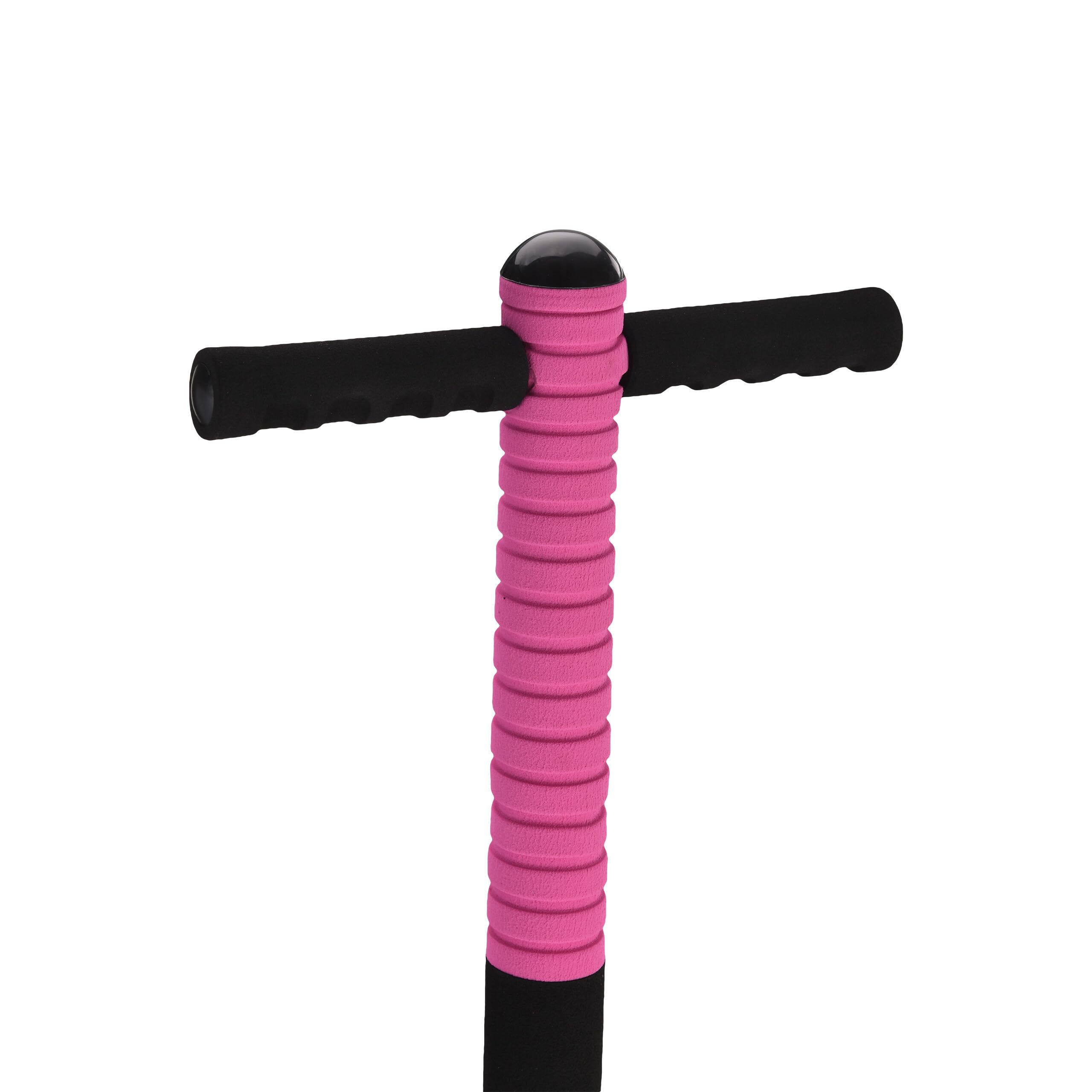 Relaxdays Pogo Stick, für Kinder, Springstock bis 35 kg, gepolststert, Sprungstab Outdoor, rutschfest, Edelstahl, pink