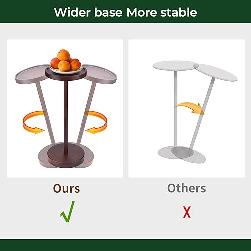 Miniatura 4 de Mesa auxiliar con pedestal de madera maciza de acacia - Mesa redonda pequeña para Martini