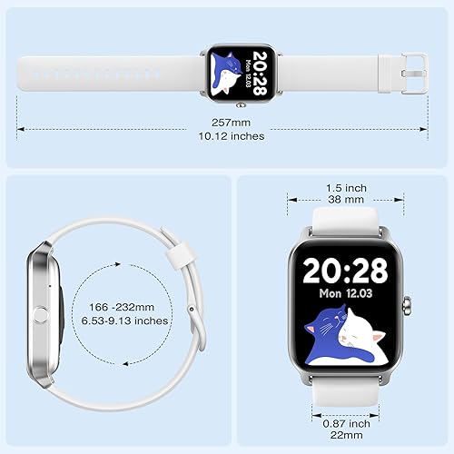 Miniatura 8 de Fitpolo Reloj inteligente para hombres y mujeres con llamada Bluetooth, Alexa integrado de 1.8 pulgadas, oxígeno en sangre de 1.8 pulgadas, reloj de