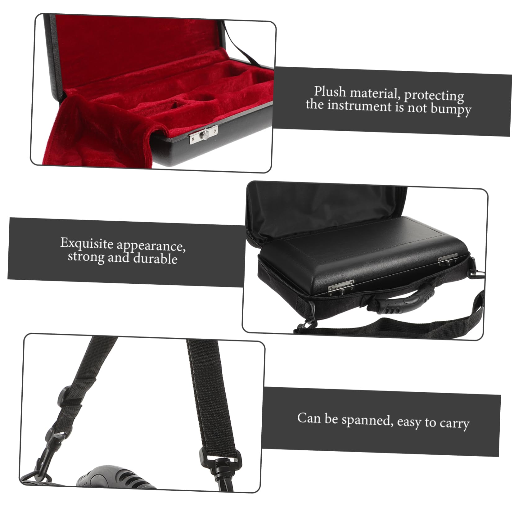 ABOOFAN Estuche Portátil para Oboe de Madera y Pu Diseño Único y Tacto Cómodo, Incluye Bolsa de Lona y Funda Rígida para Transporte Práctico