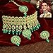 Aheli Stylish Bollywood Diva Deepika Padukone Reception Designed Choker Necklace with Maang Tikka Set Indian Traditional Wedding Fashion Jewelry Gift for Women Green