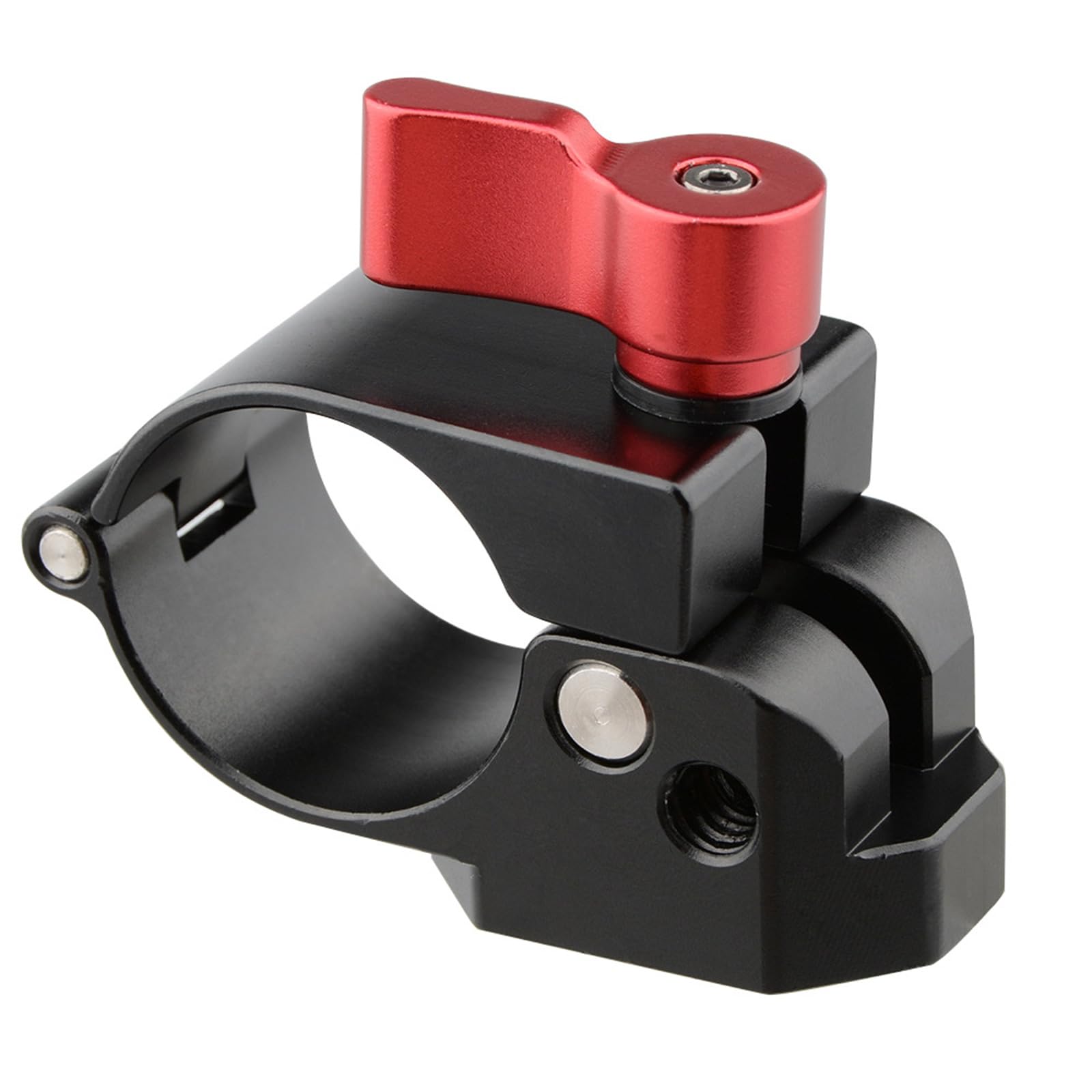 Morsetto per asta in metallo anti-vibrazione da 30 mm con doppia filettatura 1/4 e 3/8, rotazione regolabile per stabilizzatori, display, supporto per attrezzatura fotografica