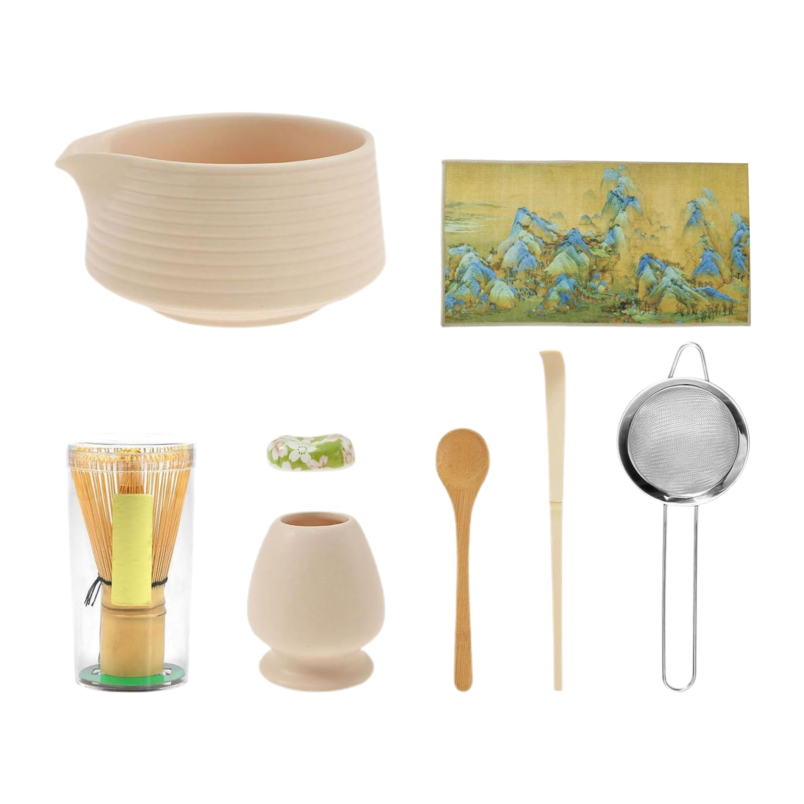 Zestawy Do Matchy 8-Elementowy Zestaw Ceramicznych Miseczek Do Matchy