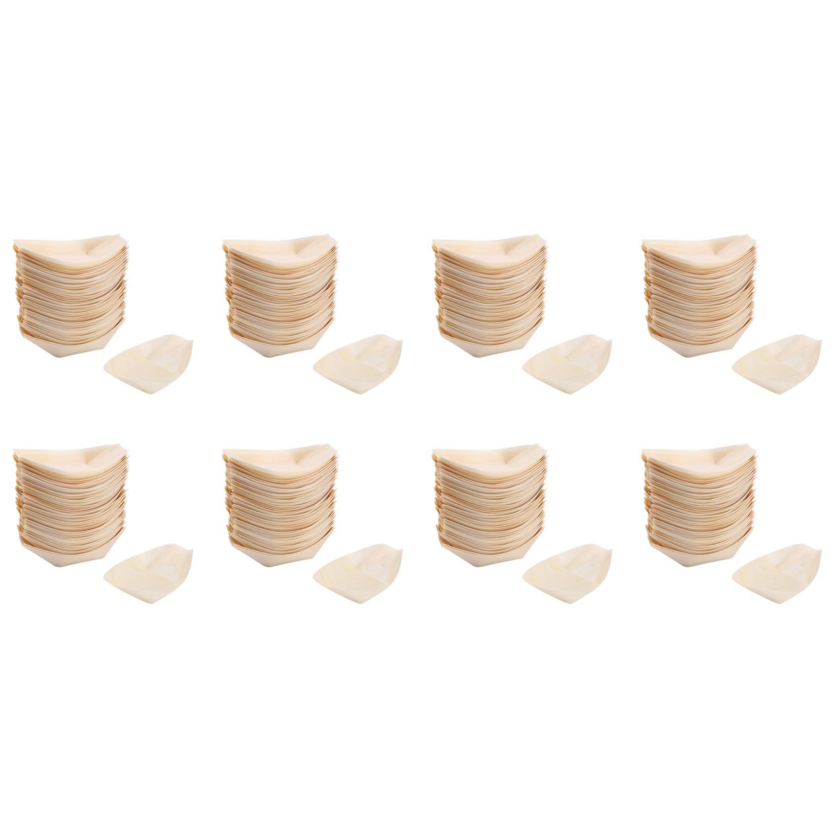Bateau en bois biodégradable 11x6.5 cm lot de 400 bouchées élégantes pour traiteur