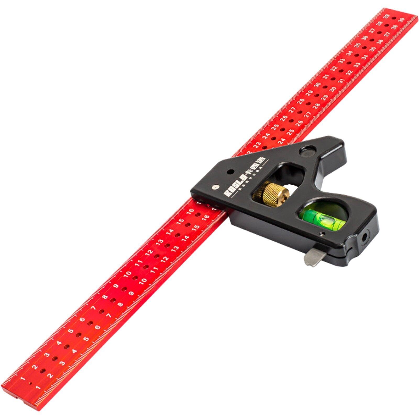 Règle carrée combinée Hrippy en métal robuste pour traçage de précision