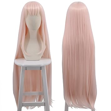 Cfalaicos 1M Long Straight Water Pink Cosplay Wig with Free Wig Cap
