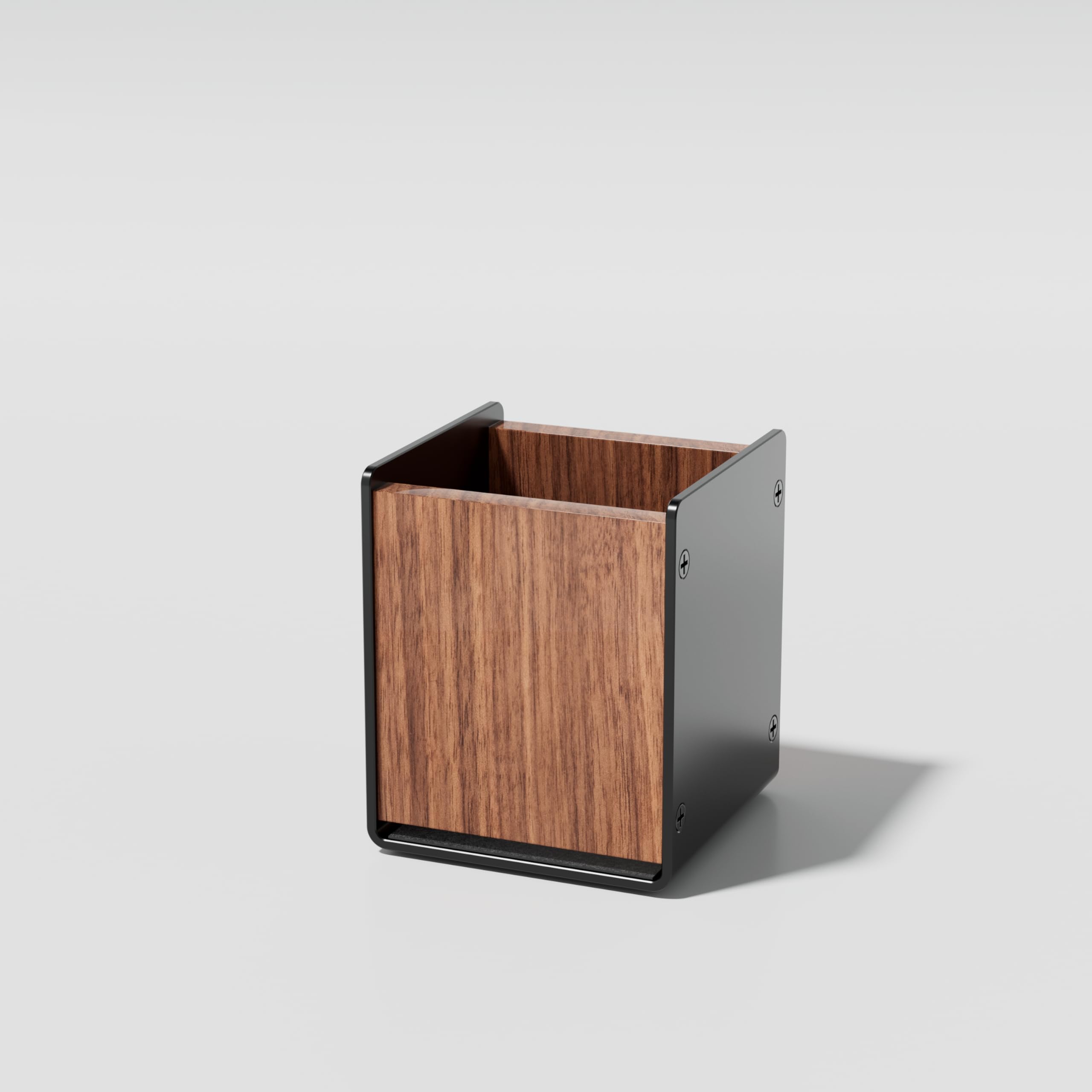 Thingy Club Black Wooden Monitor Riser Solid Wood Walnut Computer Desk Shelf Laptop Stand Extra Monitor Stand For Computer (Pen Holder- Walnut)