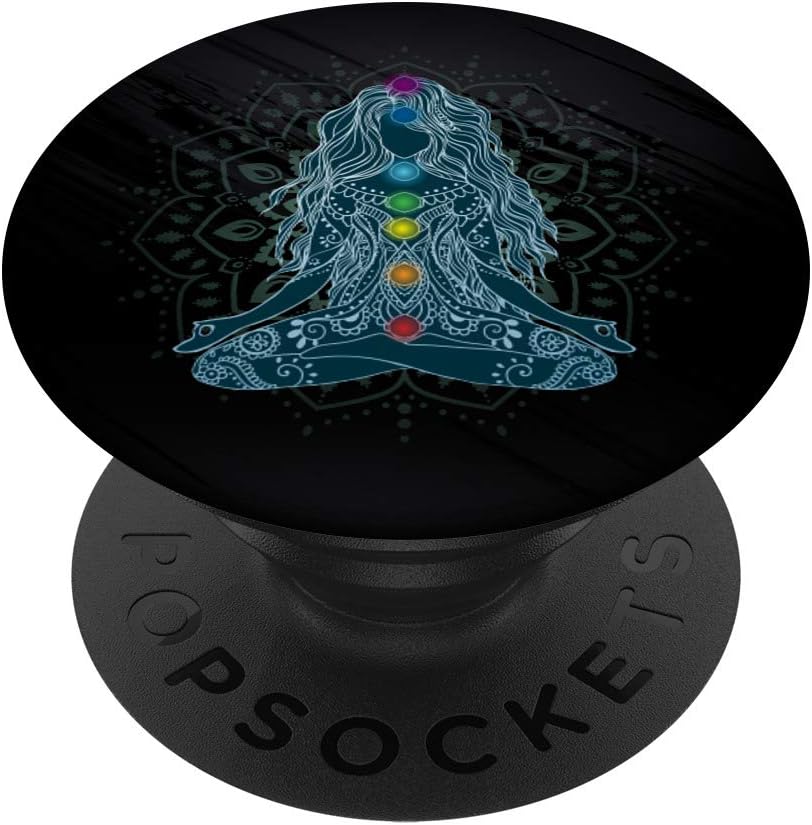 Meditating Lotus Asana Seven Chakras Meditation Yoga PopSockets PopGrip: Swappable Grip for Phones & Tablets