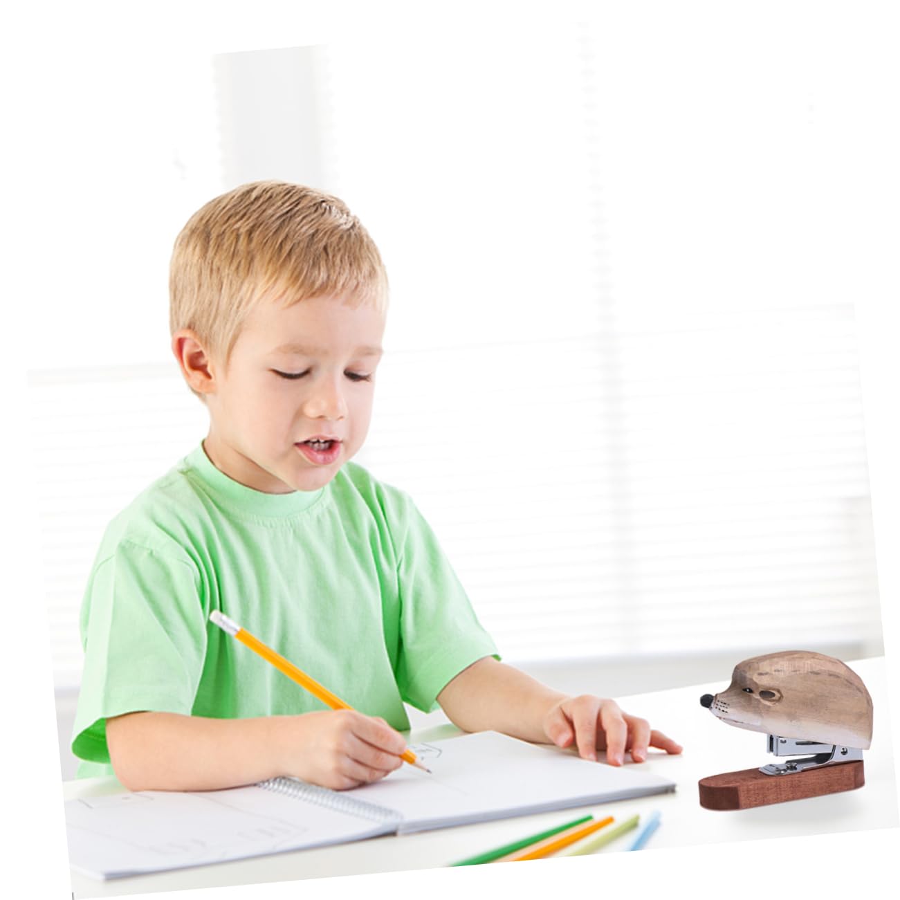 2 Pz Cucitrice Manuale Cucitrici Per Scrivania Cucitrice Per Studenti Punzonatrice Carina Mini Per Bambini Con Graffette Di Legno