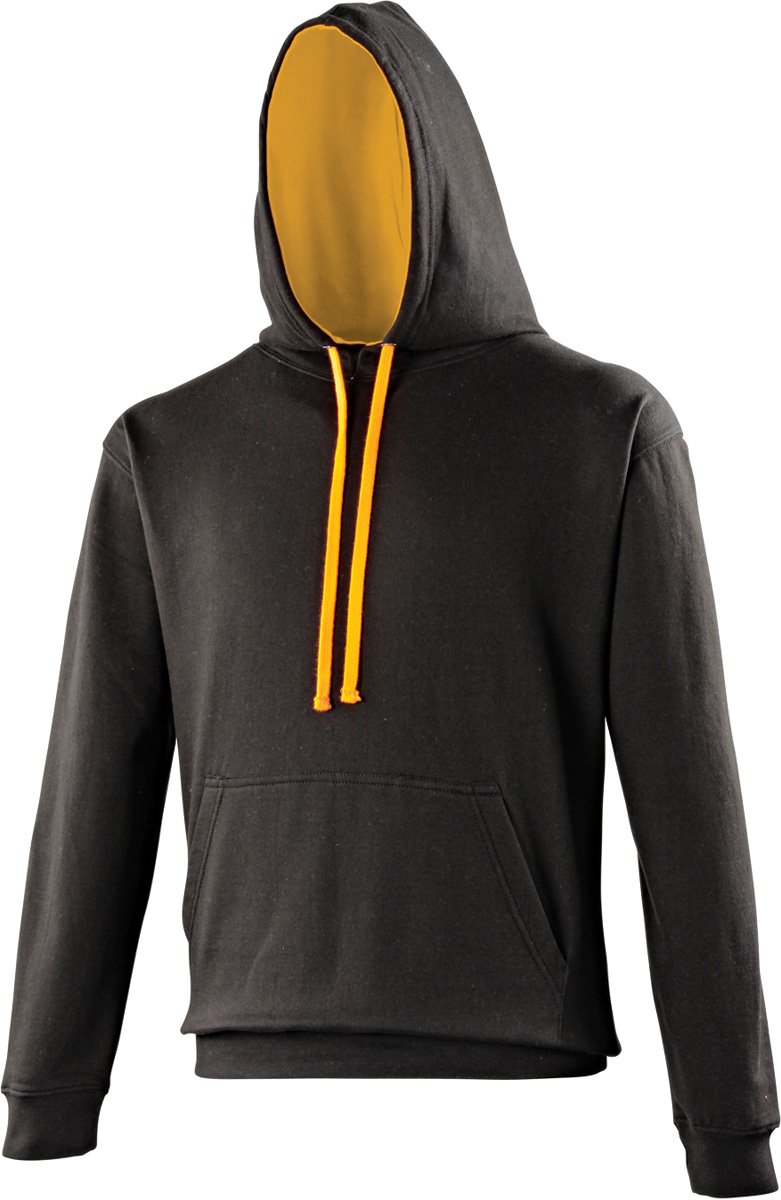 Just Hoods AWDis Varsity Contrast Hoodie Jet Black / Gold XL