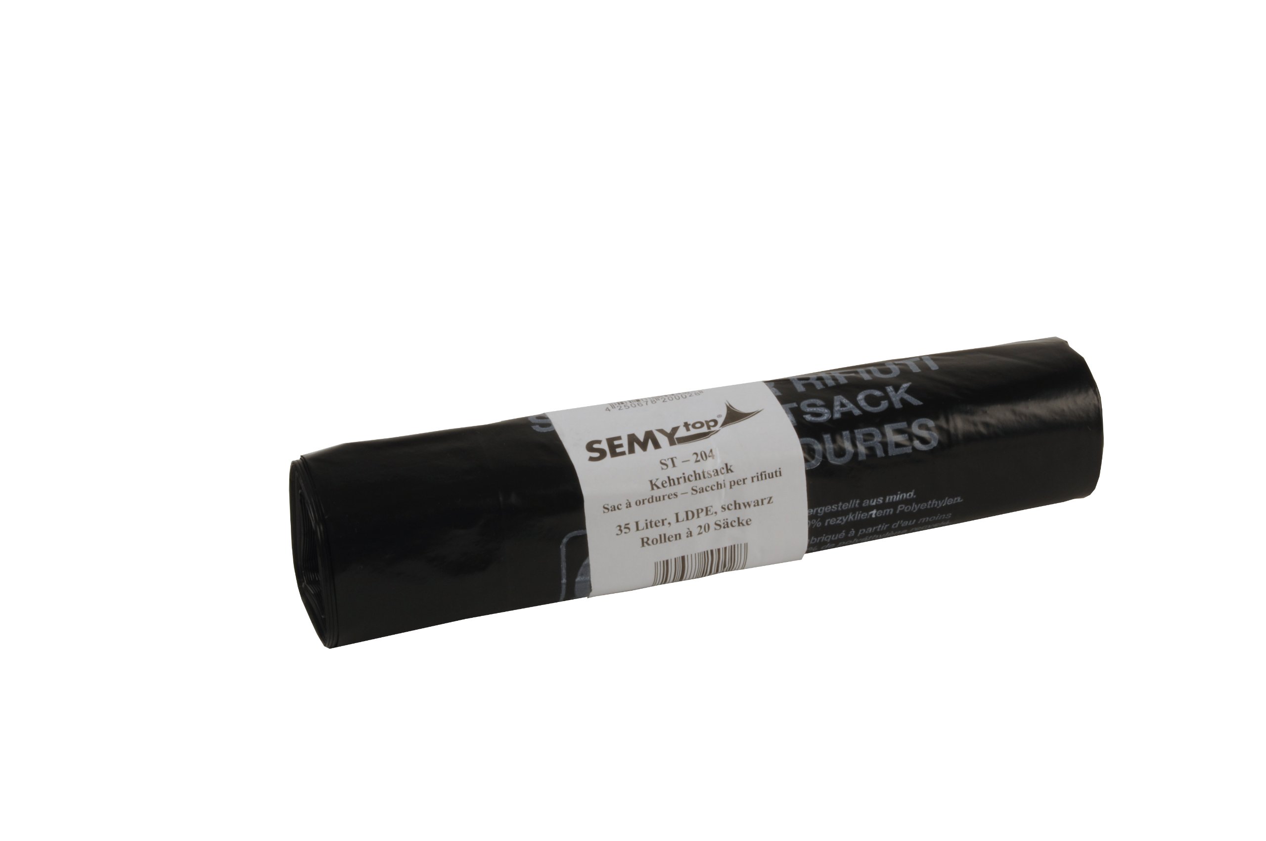 Semy Top LDPE worki na śmieci ze sznurkiem ściągającym, 280 + 270 x 680 mm, typ 60, czarne, z jednej strony, z polipropylenu, około 35 l, 25 sztuk (25 x 20 sztuk)