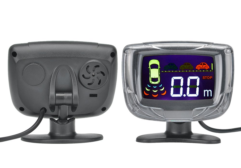 BW Sistema de estacionamiento de 8 sensores ultrasónicos, pantalla LCD de 2 pulgadas, alerta de audio, distancia de detección de 0,3 a 2,5 m.