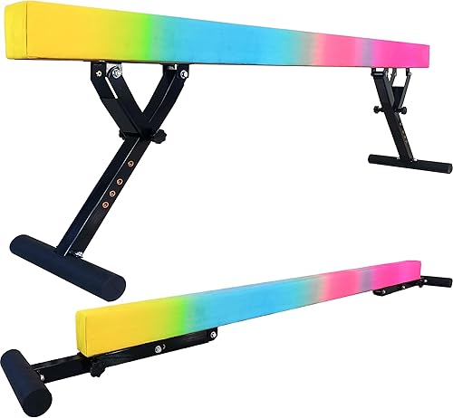 Miniatura 58 de Viga de equilibrio ajustable para niños, haz de gimnasia de 8 pies de todos los niveles de gimnasia, vigas de piso alto y bajo, altura ajustable