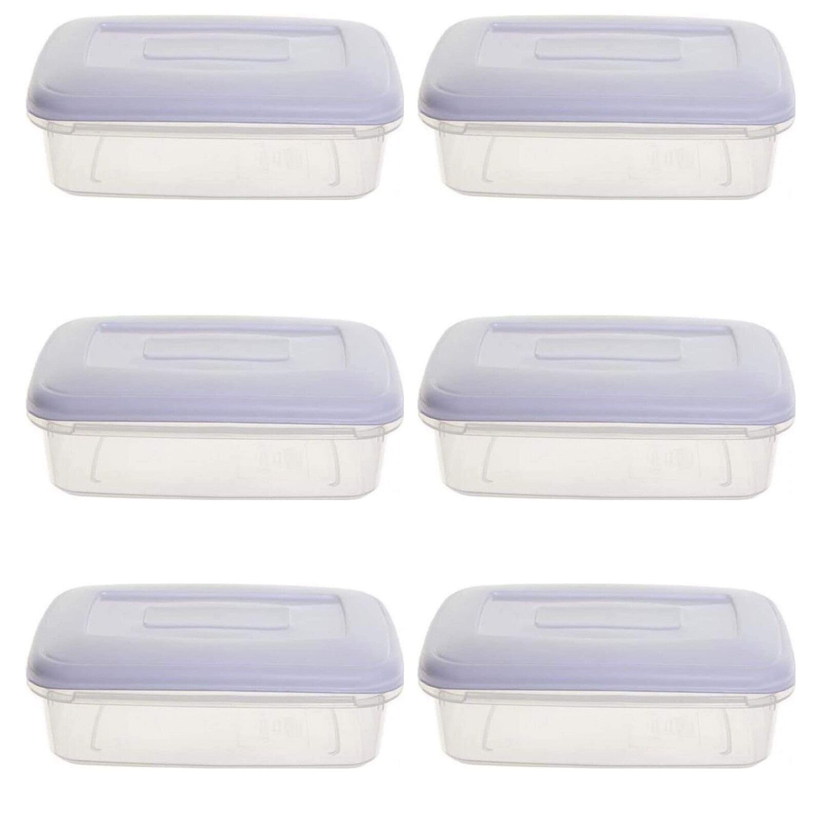 Whitefurze Food Storage Container 1.5 Litre Home Kitchen Storage Clear (Pack of 6)