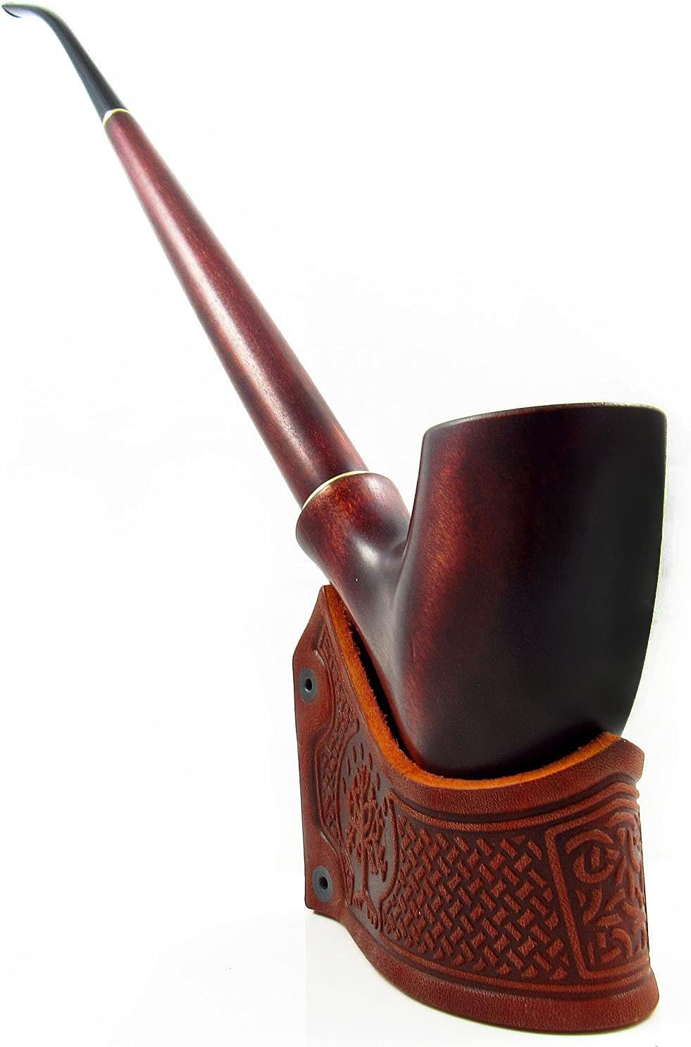 Fashion - Long"Lord" Tobacco Smoking Pipe of Pear Wood Pipe 33 cm / 13'' Churchwarden Style. Designed for Pipe Smokers (Pipe and Stand)