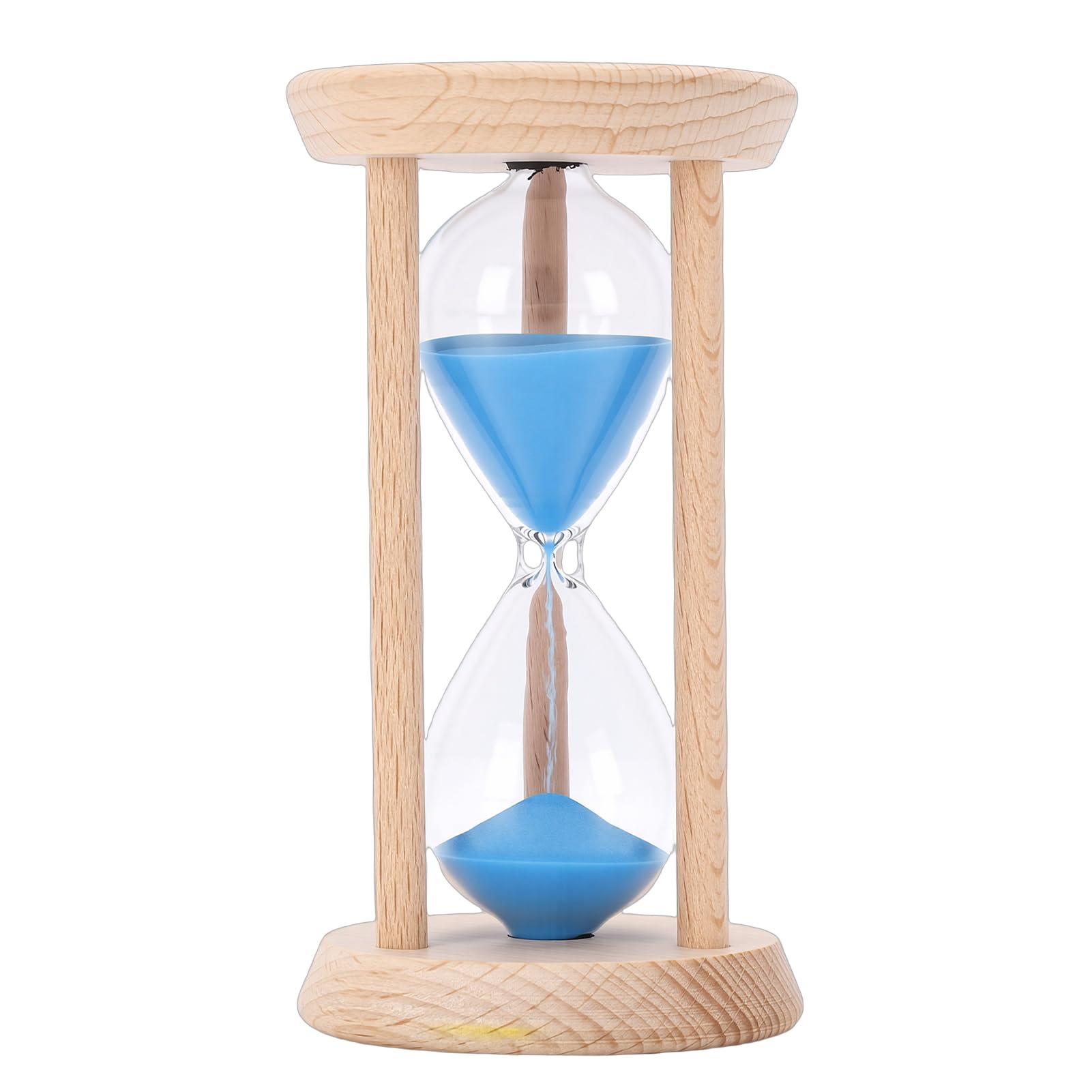 Generic 5-Minuten-Sanduhr aus Holz, Sanduhr Zum Kochen, Backen, Meditation, Büro, Klassenzimmer, mit Stabilem Buchenholzrahmen und Geräuschlosem Betrieb, Dekorativer Tisch-Timer (Blue)