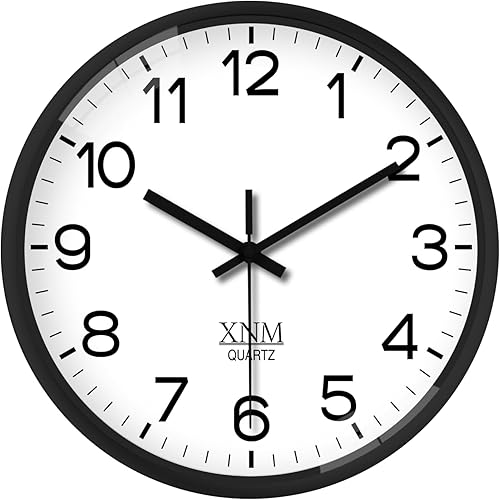 XNM 8 Inch Small White Classic Wall Clock for Living Room Bedroom Kitchen Analog Modern Clocks Battery Operated Minimalist Silent Wall Clock Non Ticking
