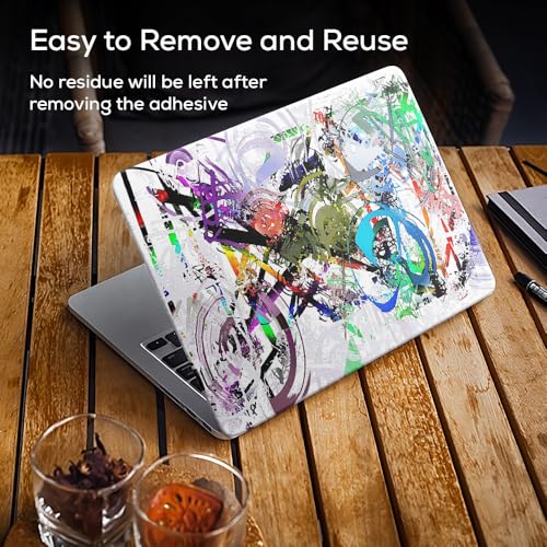 Image of Galaxsia Painting D3 Top+Wrist Pad Vinyl Laptop Skin /Sticker /Cover Upto 15.6 Inches Laptops Laminated-Removable-HD Quality Compatible for Hp-Dell-Sony-Lenovo-Asus etc.(15x10 Inches)