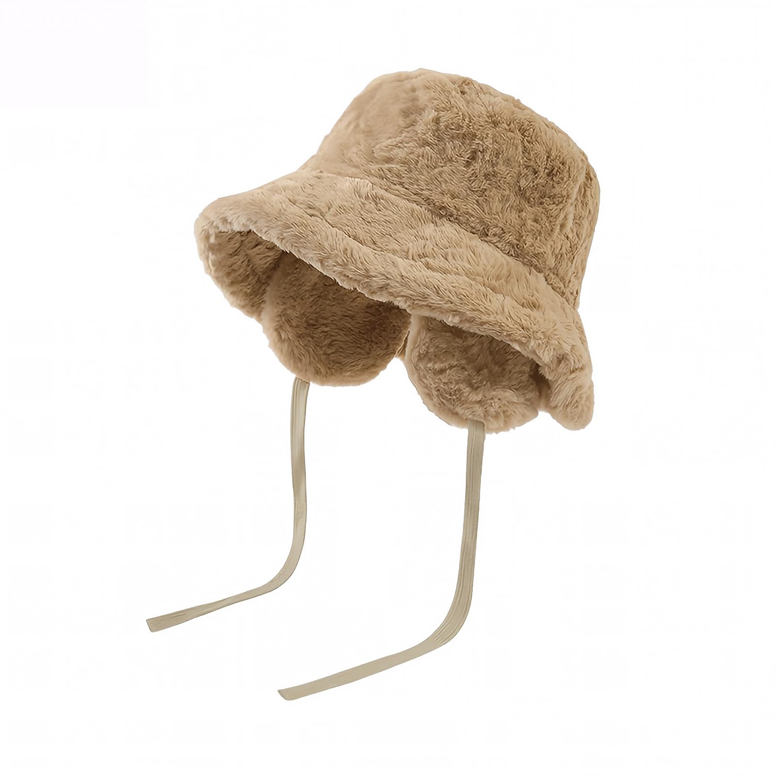 【2025 Winter】Detachable Ear Flaps Boa Bucket Hat Suitable for Large Head Sizes Cold Protection Thermal Retention Small Face Effect Korean Style Commuting Daily Use Perfect for Gifts, 55.0–59.0 cm : Cl