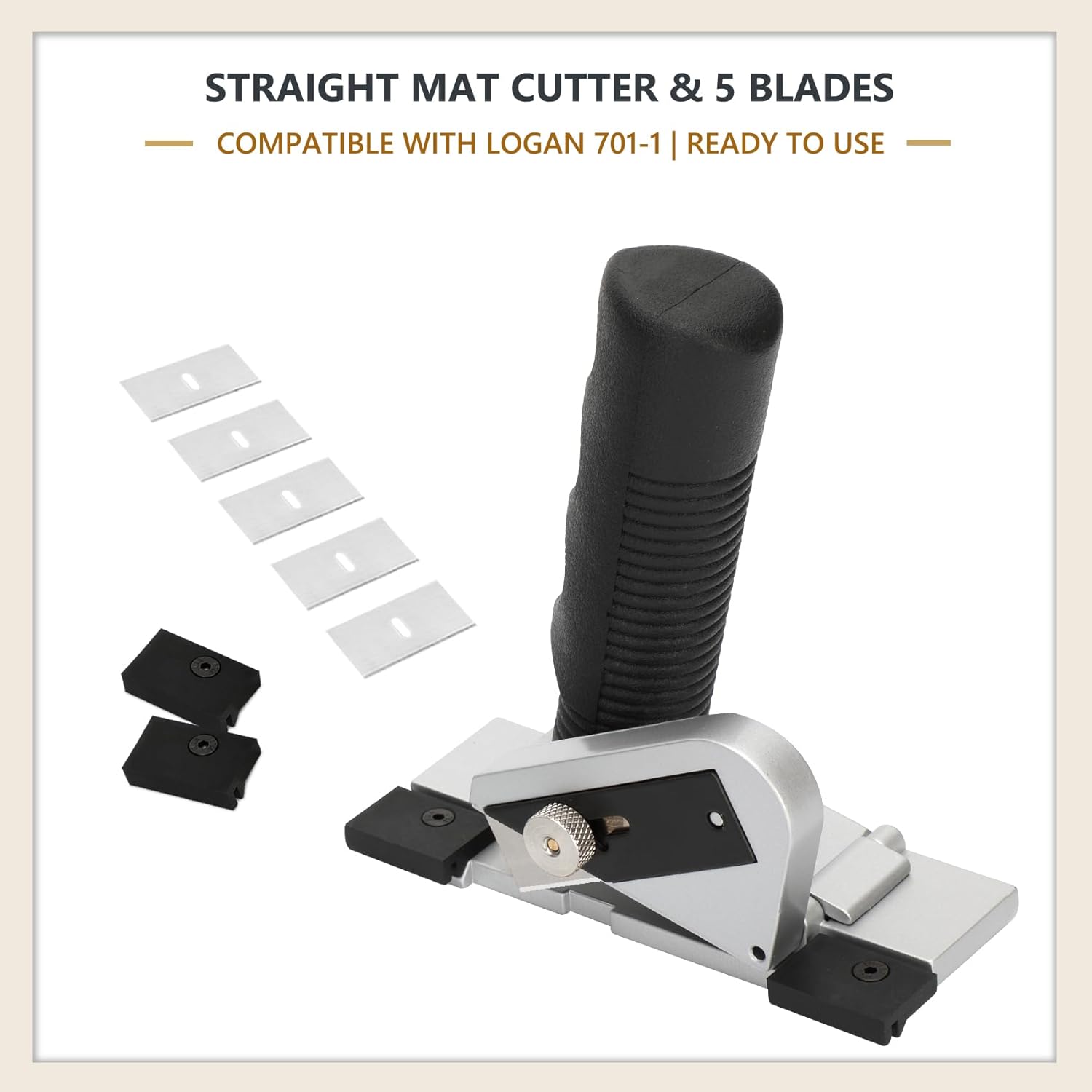 Fancat Straight Mat Cutter for Picture Framing, 90° Handheld Mat Board Cutter with 5 Replacement Blades, Precision Straight Cuts for Artwork, Photos, DIY Art Projects, and Home Framing Projects