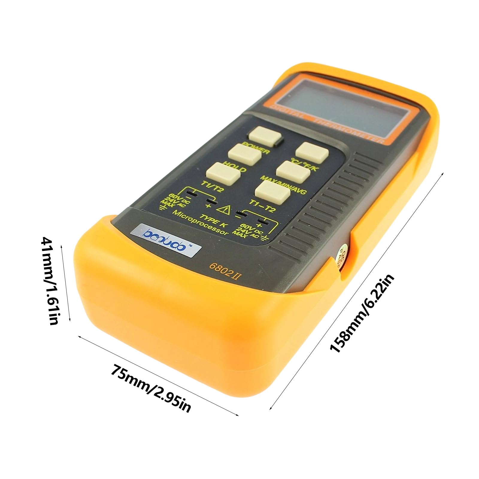 Thermomètres portables de type K avec mode Kelvin Celsius Fahrenheits et fonction d'auto-étalonnage Compteur de température industrielle
