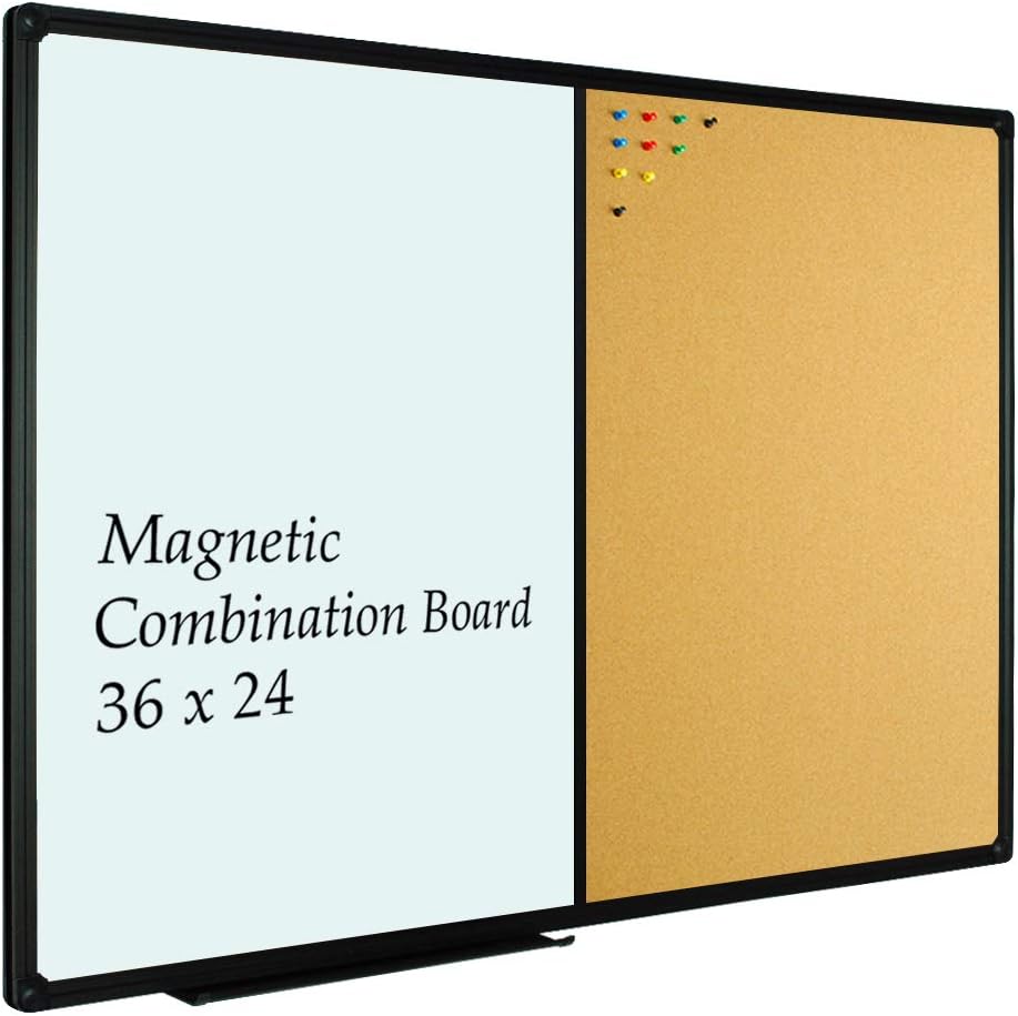 JILoffice White Board & Bulletin Corkboard Combination