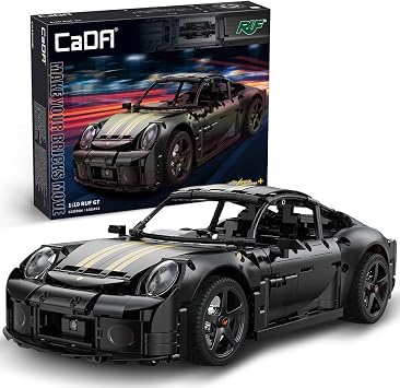 CaDA C63006W RUF GT Supercar Building Blocks,1665 PCS 110 Sports Car Building Block Set,Officially Licensed,with Manual Opening Parts,Detailed Engine Doors