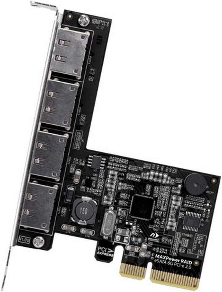 NewerTech MAXPower 4-Port eSATA 6G PCIe 2.0, High-Performance RAID 0/1/5/10/JBOD Controller Card