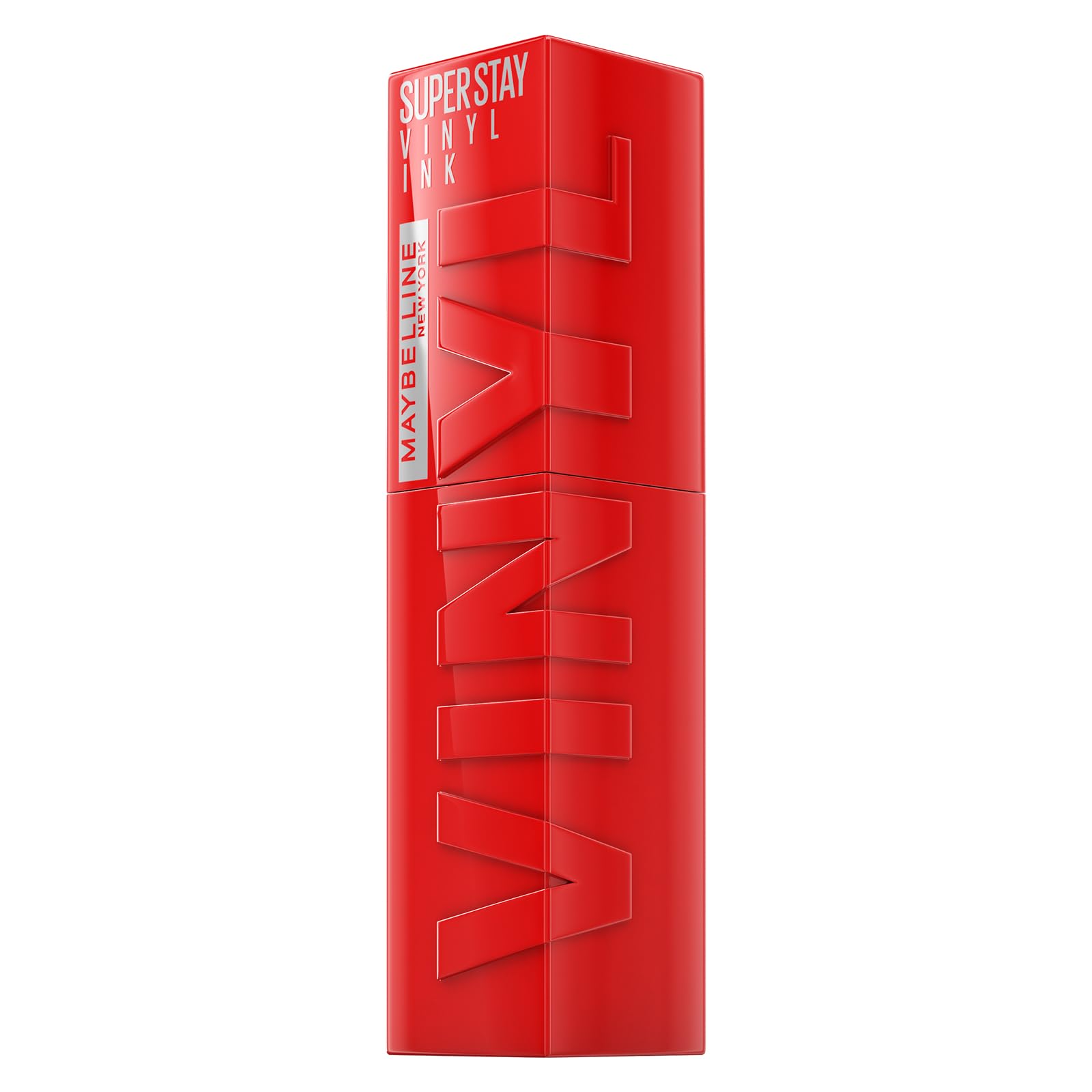MaybellineNew York Lip Colour, Smudge-free, Long Lasting up to 16h, Liquid Lipstick, Shine Finish, SuperStay Vinyl Ink, 25 Red Hot