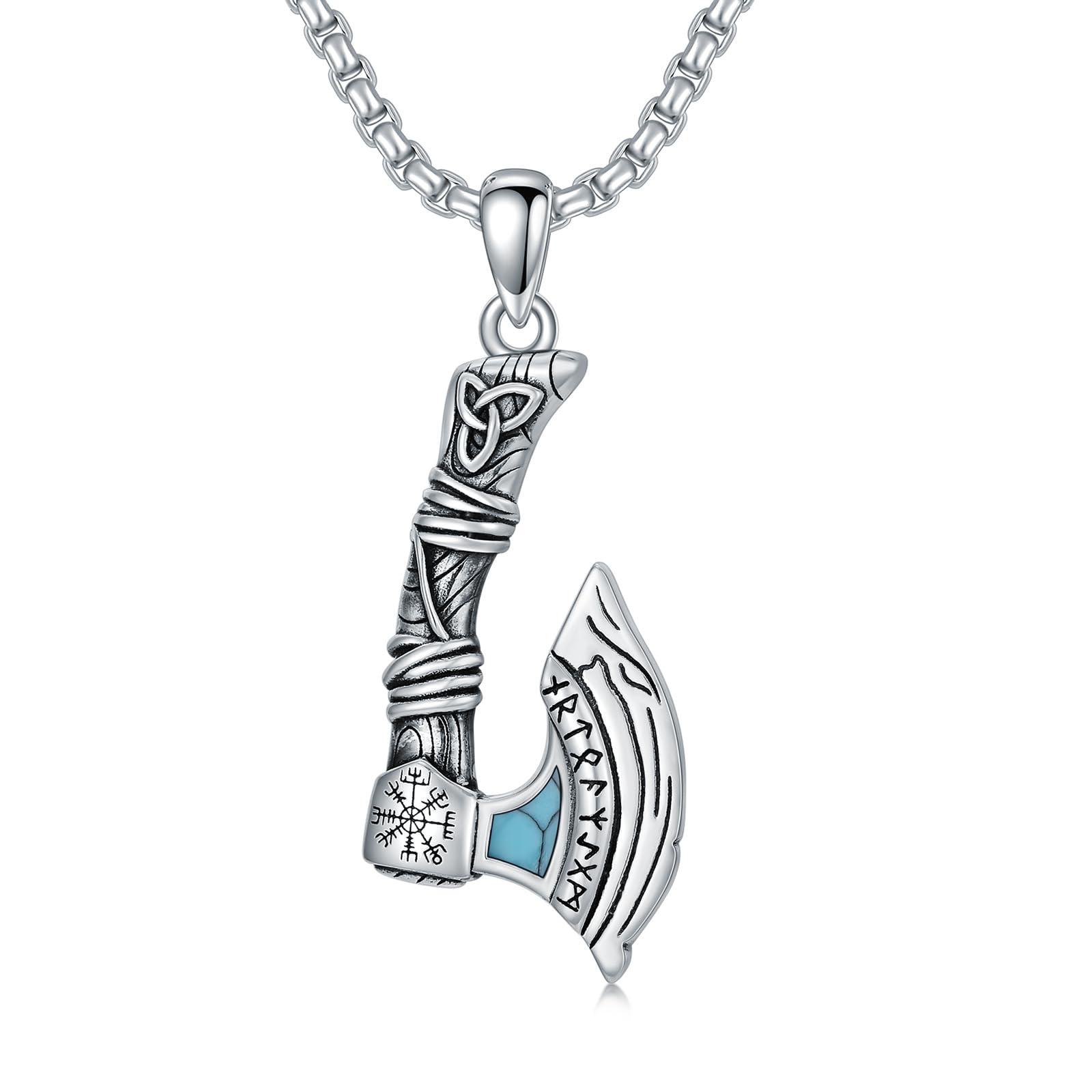 ROMANTICWORK Amulett Kette 925 Sterling Silber Schutz Anhänger Halskette Religiöser Schmuck Geschenke für Herren Männer