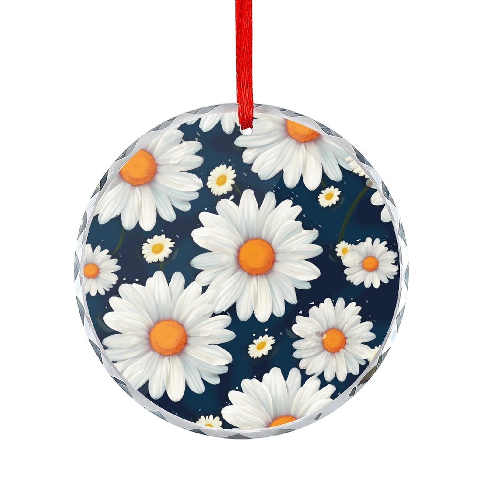 Btcowzrv Style Daisy Pattern Round Ornament Hanging Pendant Decor