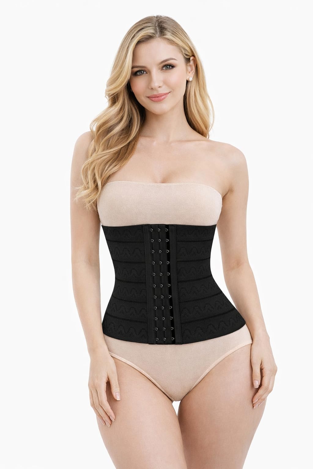 Sales Women & Girls Seamless Efffective Hook-Shapewear Tummy Belt for Women (Comfortable for 32 to 38 Waist Size) (Free-Size, Skin) (Black)-image-37