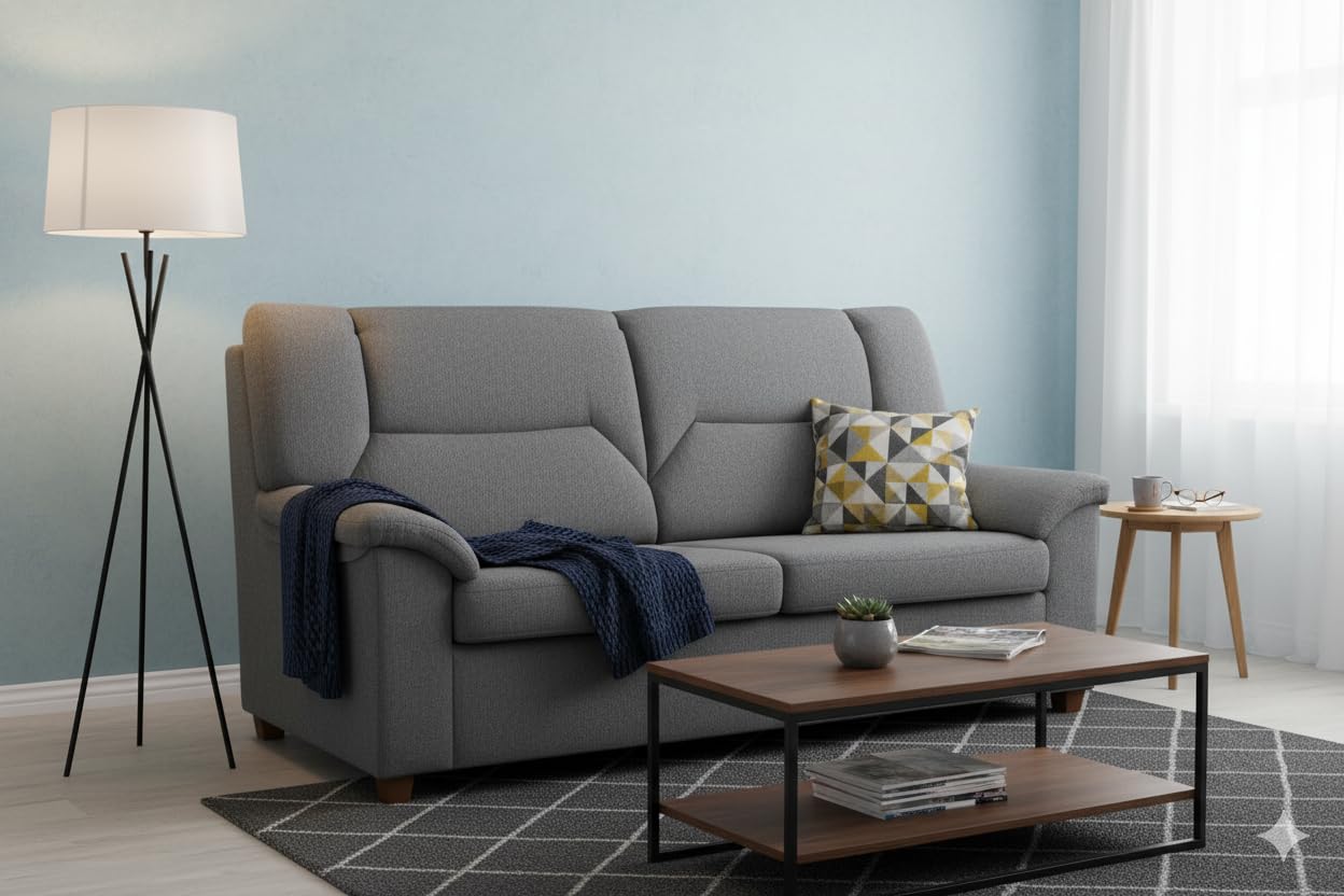 MUEBLIX.COM - Sofa 2 Plazas Juan, Sofá de Salón, Asientos y Respaldos Rellenos de Fibra, Sofá Tapizado Poliéster 100%, Sofa con Estructura de Madera y Aglomerado, Sofas de Salón Modernos