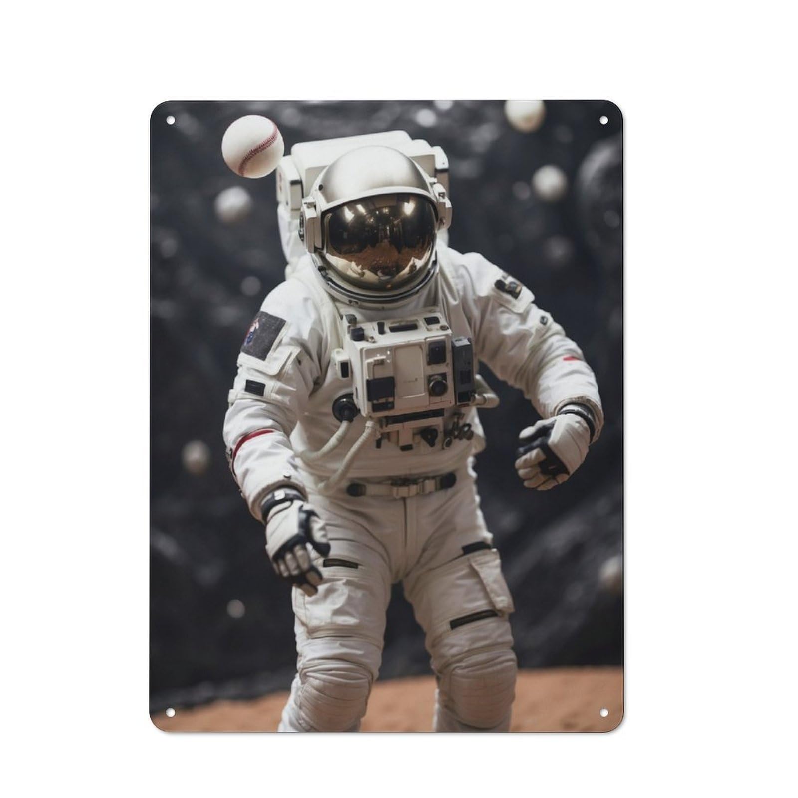 Understated Office Metal Sign 40x30cm Featuring Playing Baseball, Studio Wall Plaque for Office, Study, Studio Or Hallway