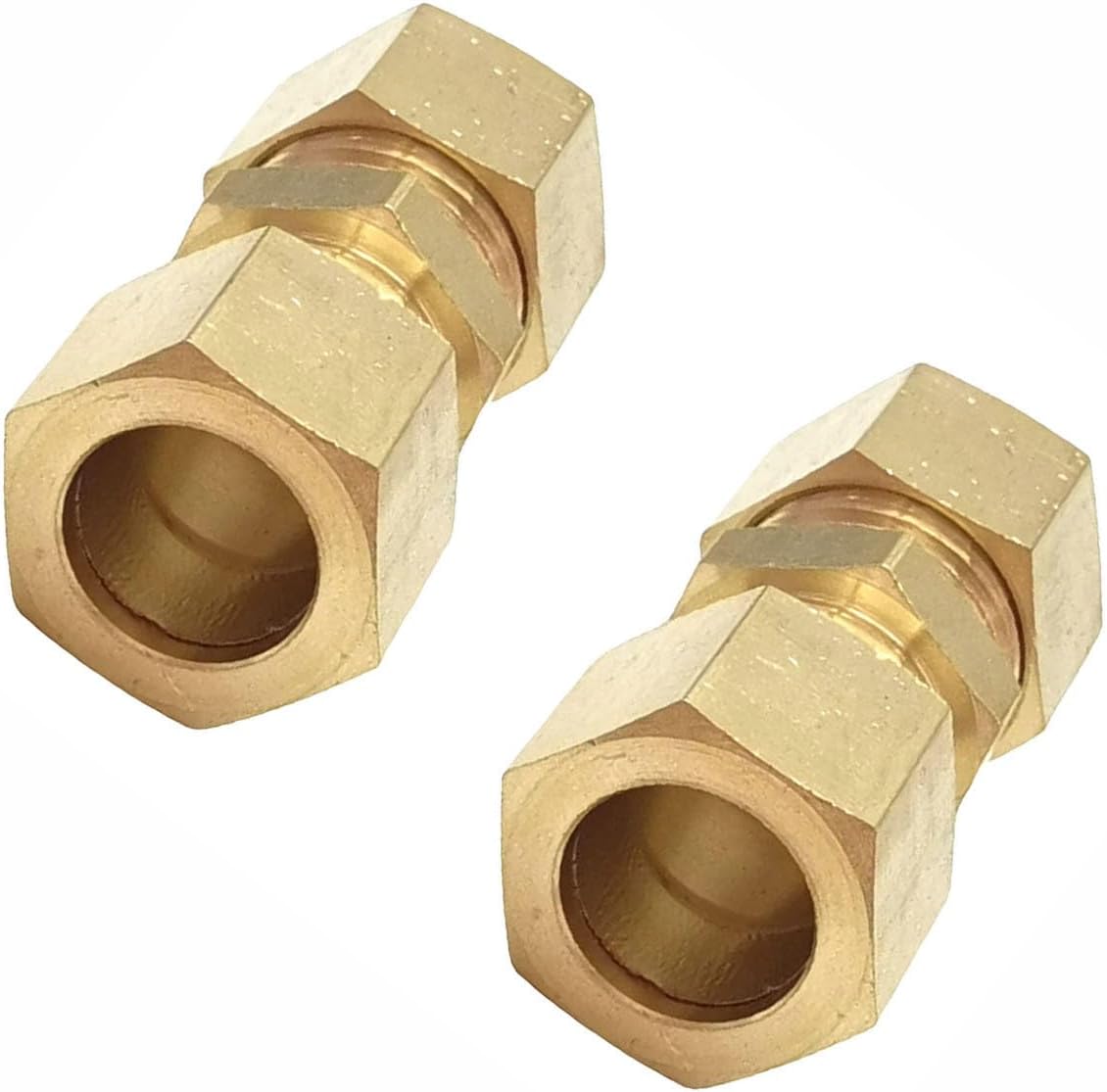 3 Pcs 1/2" Solid Compression Fittings, 1/2" OD x 1/2" OD Compression Couplings for Water Fuel Liquid Gasoline Oil Air and Vacuum Lines System