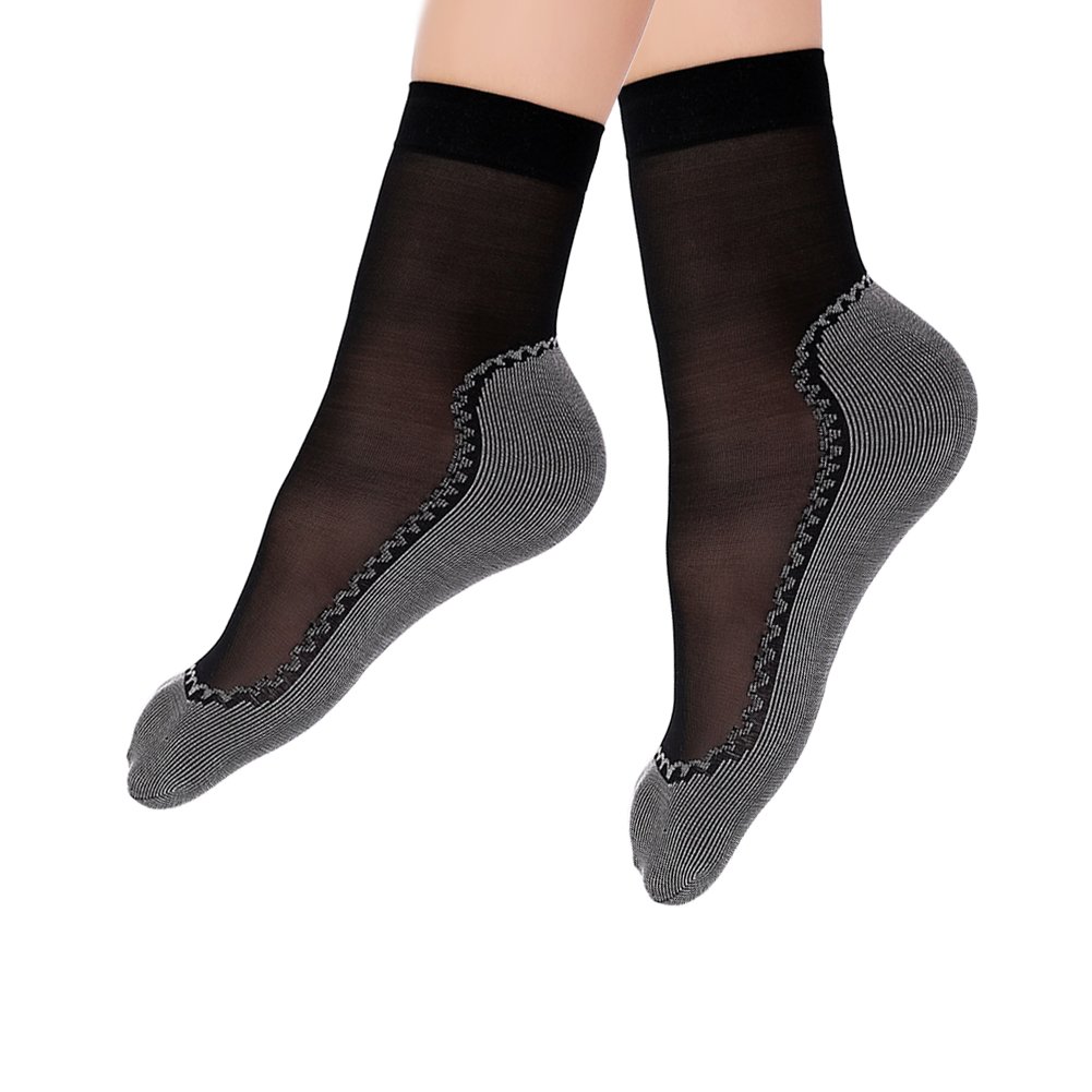 5 Pairs Pop Socks with Cotton Soles Silky Non Slip Socks Ladies Soft Sheer Socks for Women (Black,Nude,Grey)