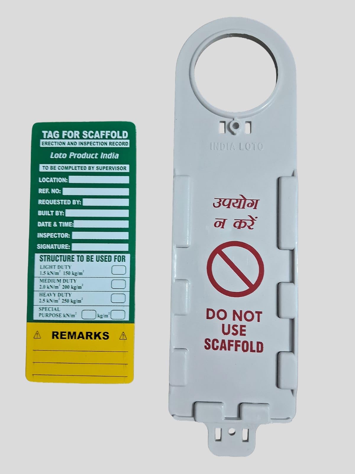 Patel Enterprise Scaffold Safety Tag, Erection and Inspection Record Card, White Plastic Holder with Do Not Use Warning (Pack of 1)-image-25