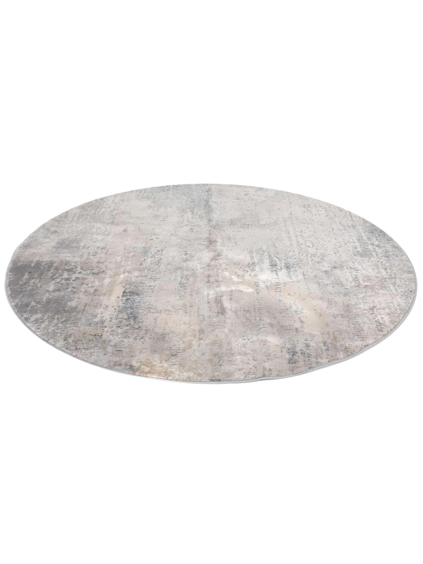 RugVista Ritz Tappeto, Ø 150 cm, Chiaro Grigio | Vintage, Rotonda, Pelo medio, Lavabile solo a secco, Oeko-Tex 100, Soggiorno, Sala da pranzo, Camera da letto, Cucina