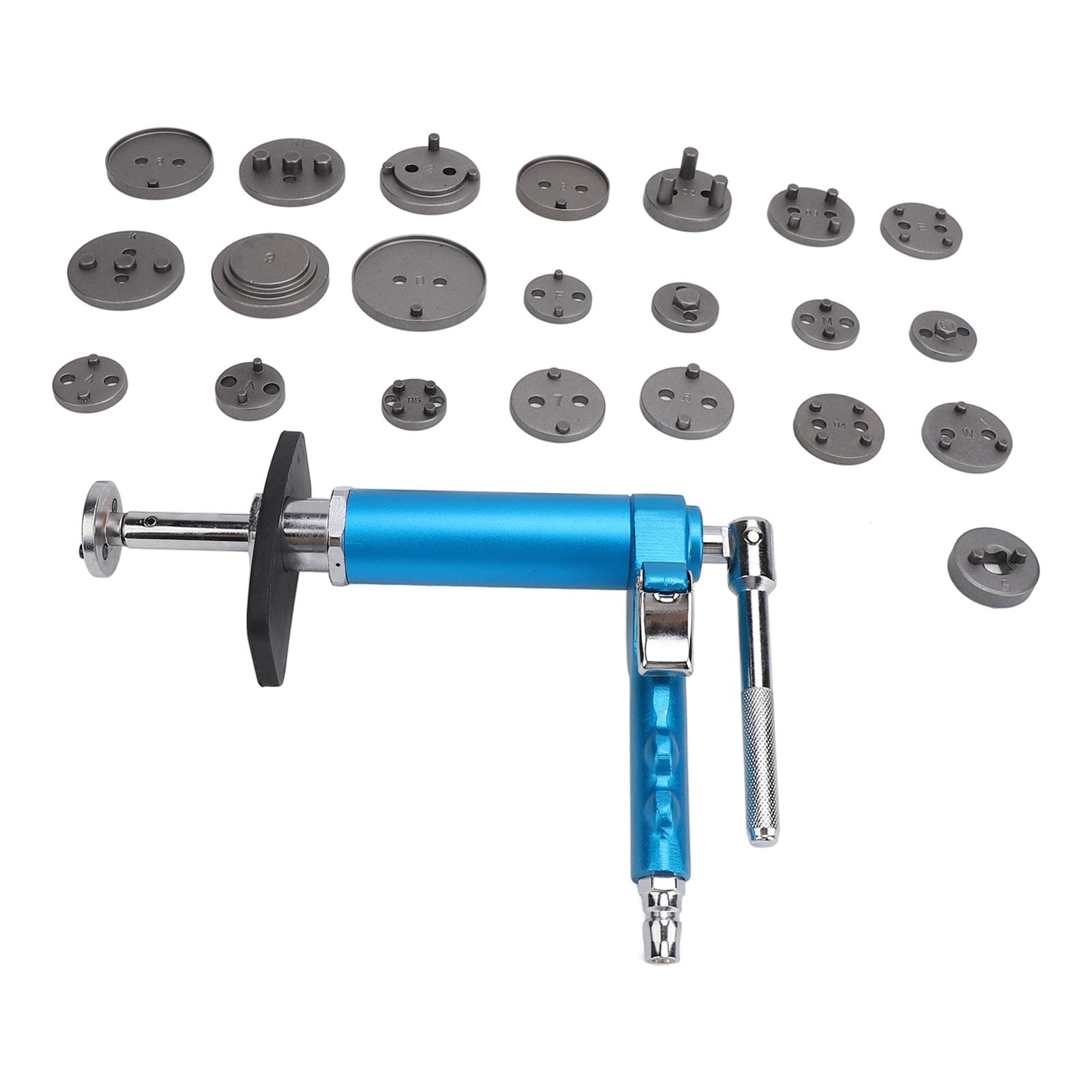 Dioche Rebobinado de Compresión, 24 Piezas, Herramienta de Pinza de Freno Neumática, Giratorio Profesional Universal, Juego de Herramientas de Retroceso de Pinza de Freno Motorizada, Kit Completo con