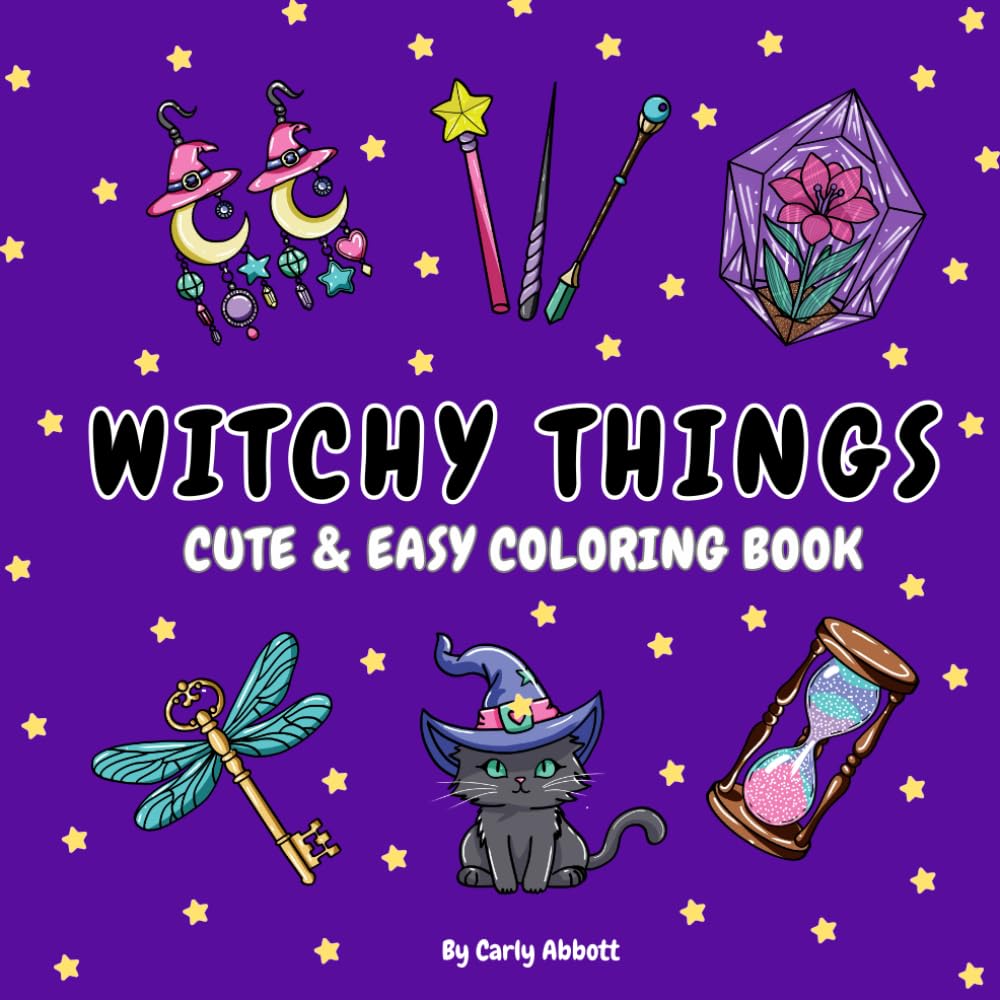 Witchy Things: Cute & easy coloring book