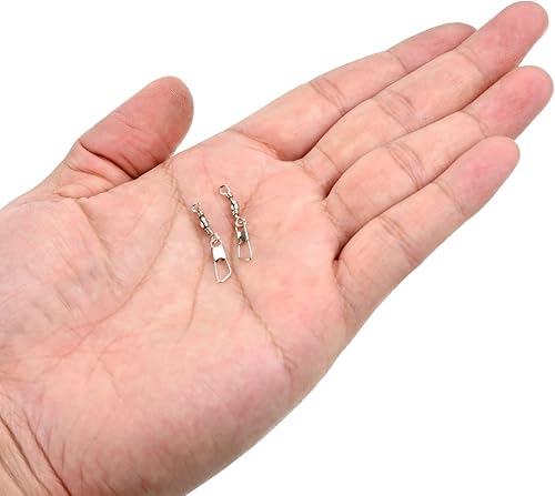 Miniatura 5 de PATIKIL Barril giratorio de pesca con broche de seguridad, 50 piezas de 101 libras de acero al carbono sólido para pesca de agua salada en agua