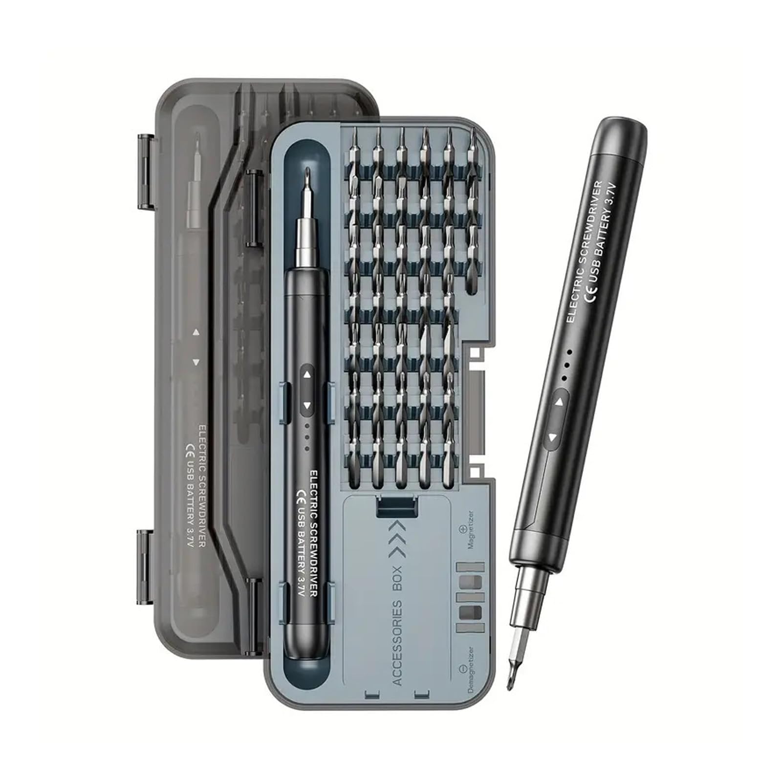 Oxxggkao Black 46 Piece Cordless Screwdriver Set With Tips And Pry Tools For Phone Laptop Repair Eyeglass Game Console Repair Set