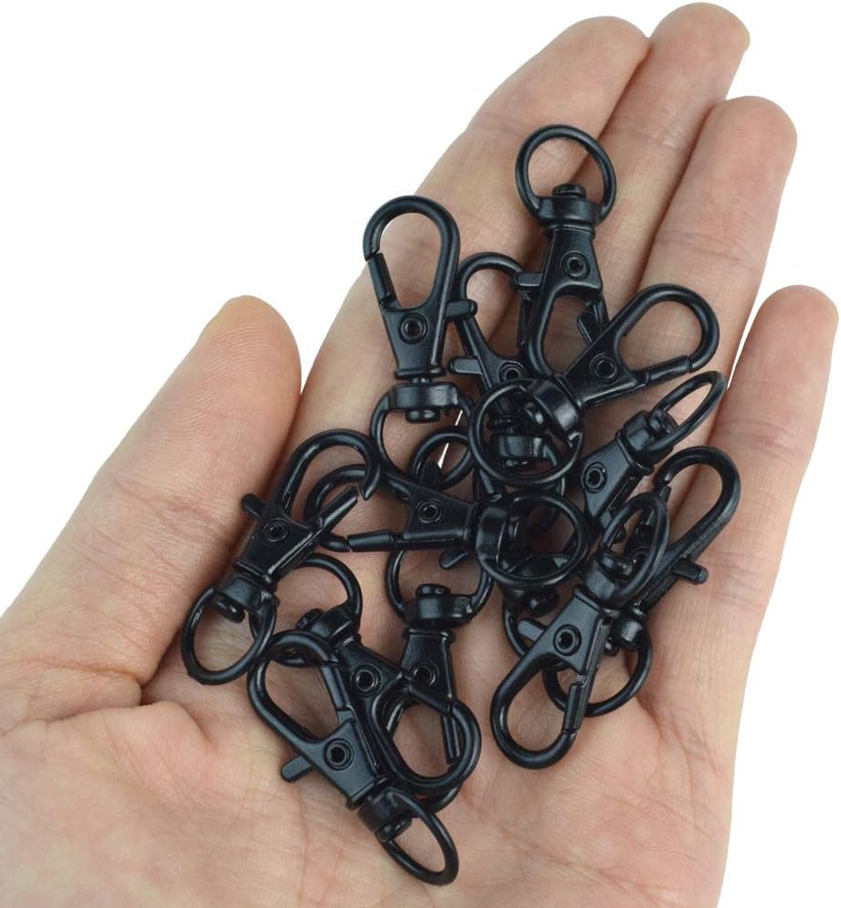 50 pcs Swivel Clasps Lanyard Snap Hook,cnomg Metal Swivel Lanyard Snap Hook Lobster Claw Clasp (Black) - Image 4