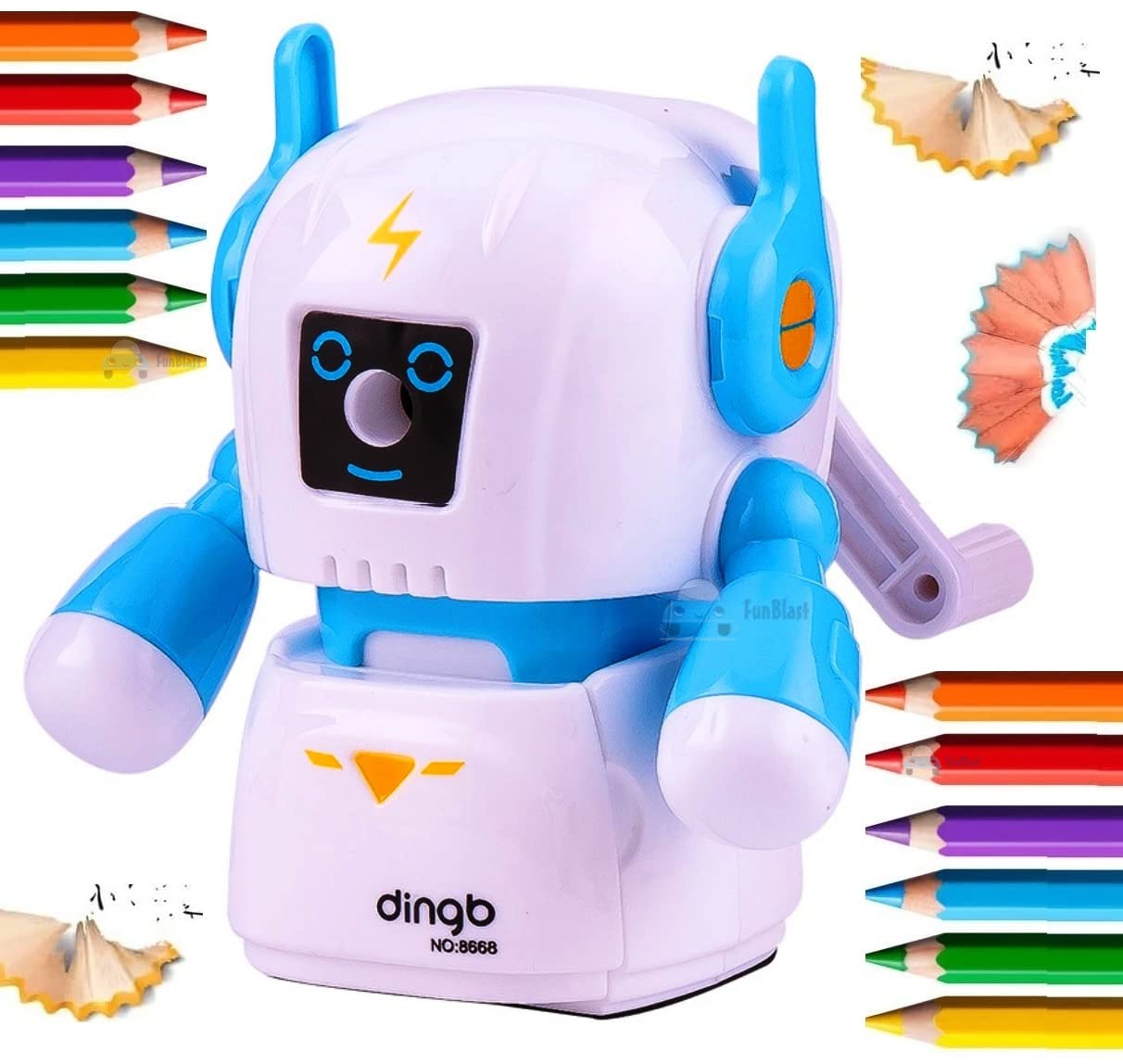 FunBlast Sharpener for Kids – Robot Pencil Sharpener, Table Sharpener Machine (Assorted Color)