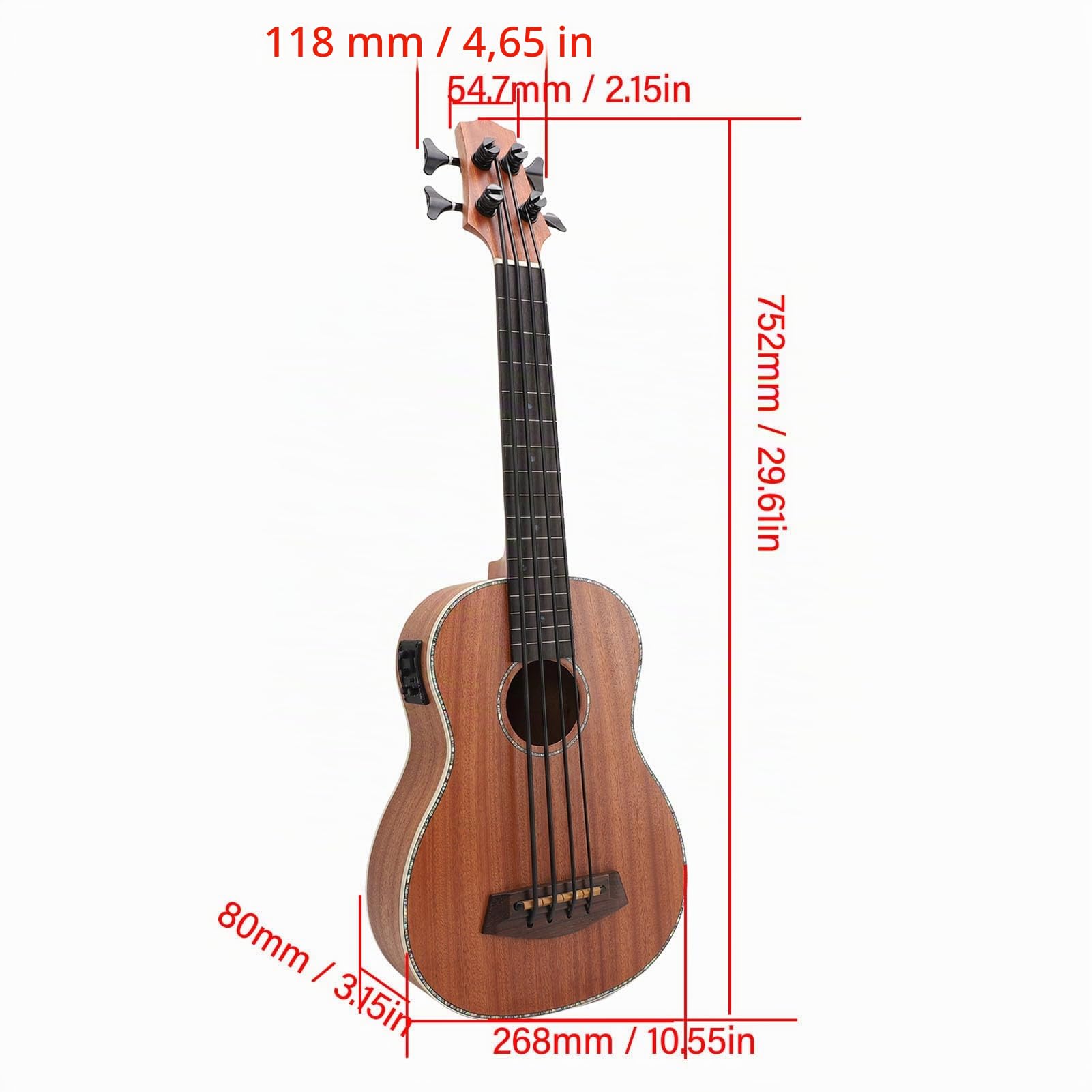 Bajo Acústico, 4 Cuerdas, 16 Trastes, Excelentes y Hermosos Arreglos de Acordes para Niños, Amigos o Amantes de la música.
