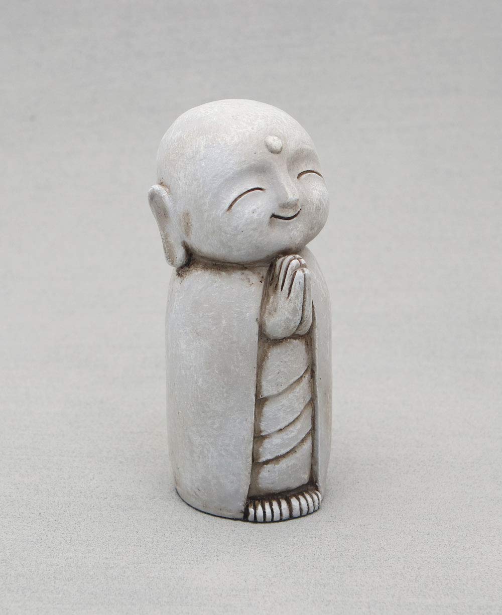 Buddha Groove Healing Jizo Monk Statue for Indoor Outdoor Use in Grey Washed Finish (Grey)