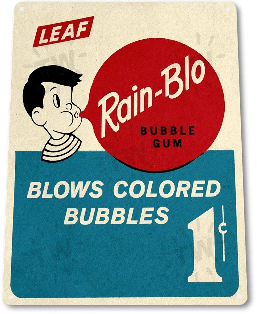 TIN SIGN B736 Rainblo Gum Sign Retro Food Candy Metal Decor (NO GUM INCLUDED) Metal Tin Sign 8x12 Inches