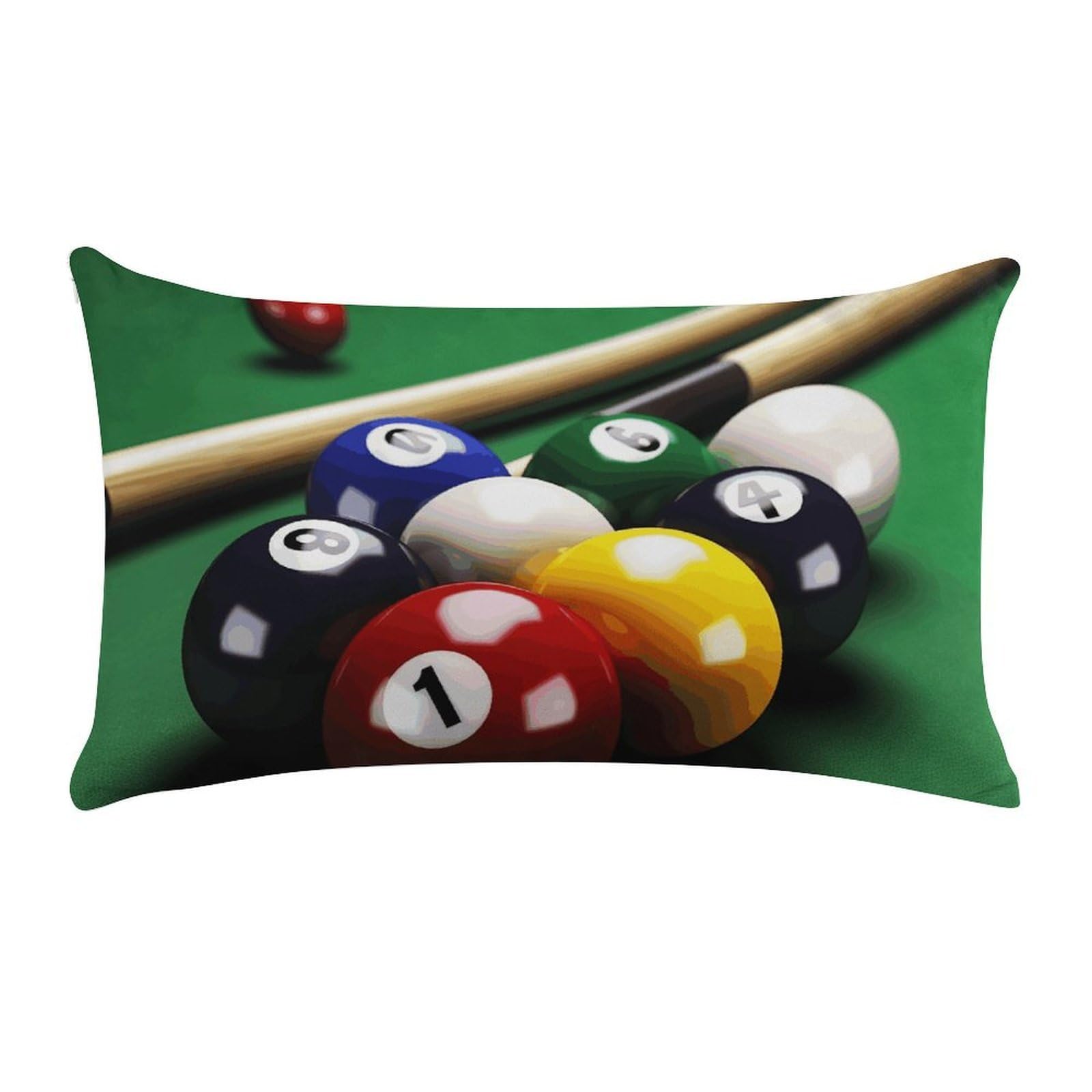 Billiards Pillow Cases for Sofa, Super Soft Plush Pillow Cover with Zipper, Luxury Cozy Pillow Shams for All Seasons, Lightweight Pillowcases for Bedroom, 12" X 20"